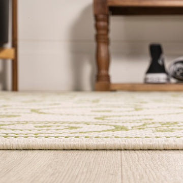 Charleston Vintage Filigree Textured Weave Indoor/outdoor Area Rug